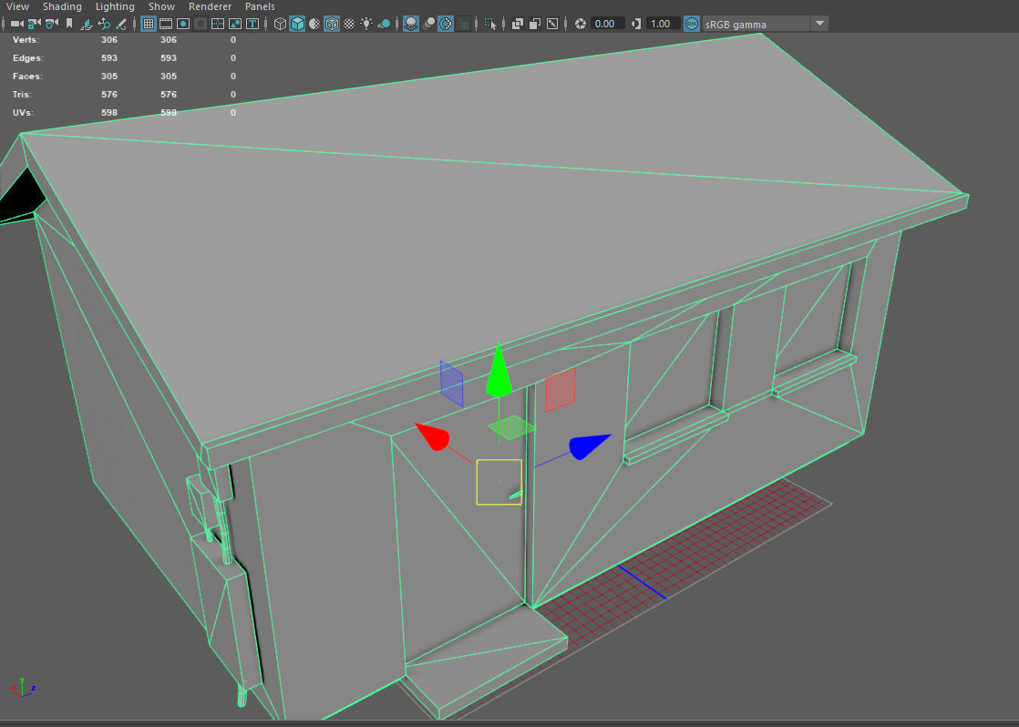 house Collection - PBR - low poly 3D model with sign _12
