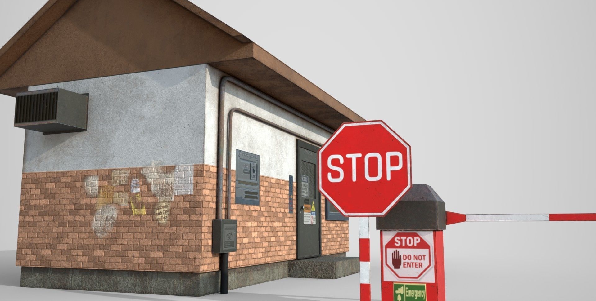 house Collection - PBR - low poly 3D model with sign _16
