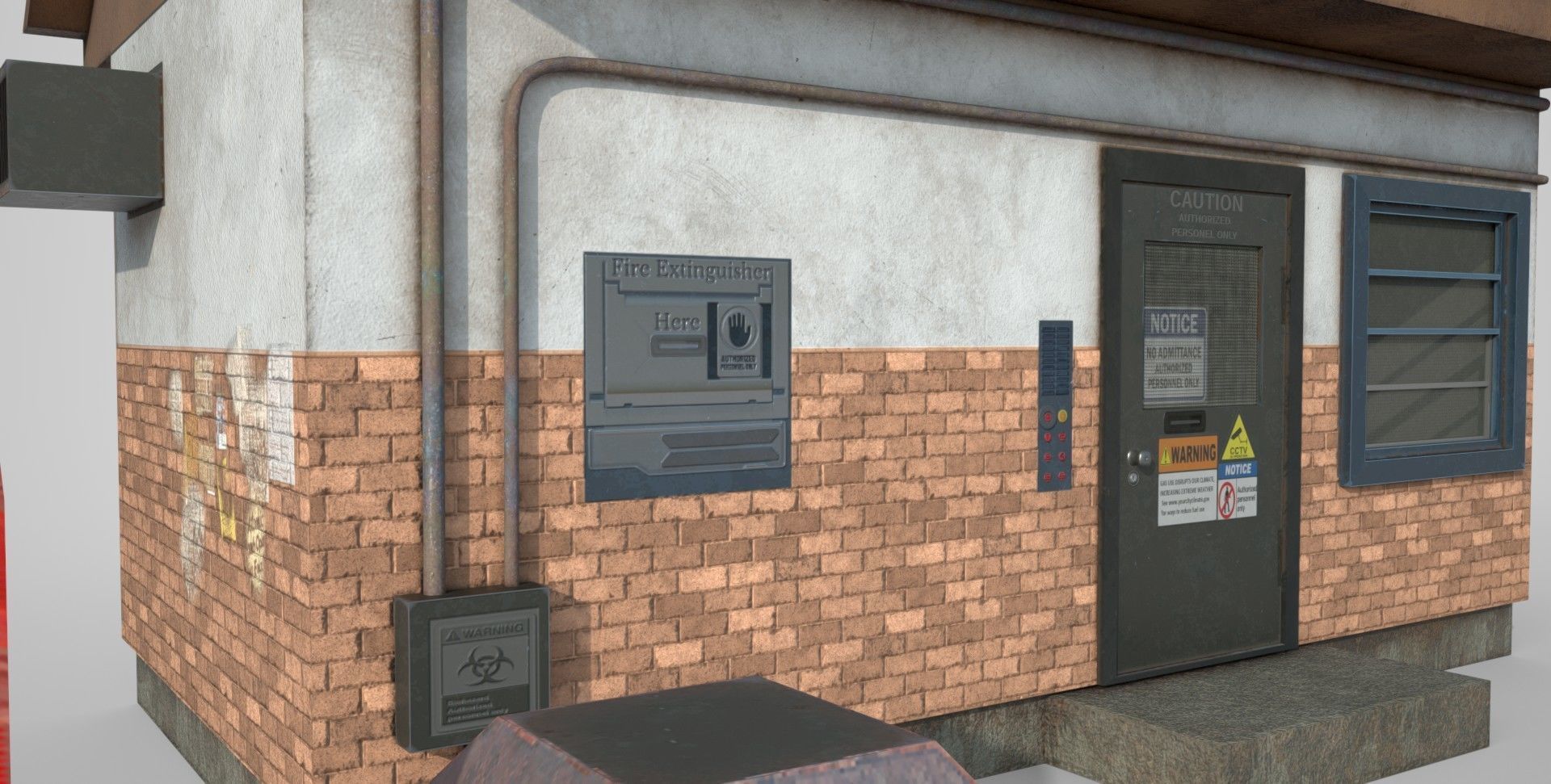 house Collection - PBR - low poly 3D model with sign _20