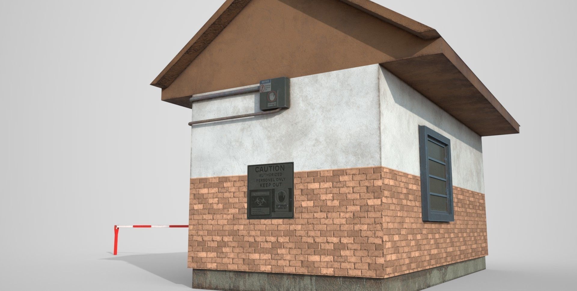 house Collection - PBR - low poly 3D model with sign _18