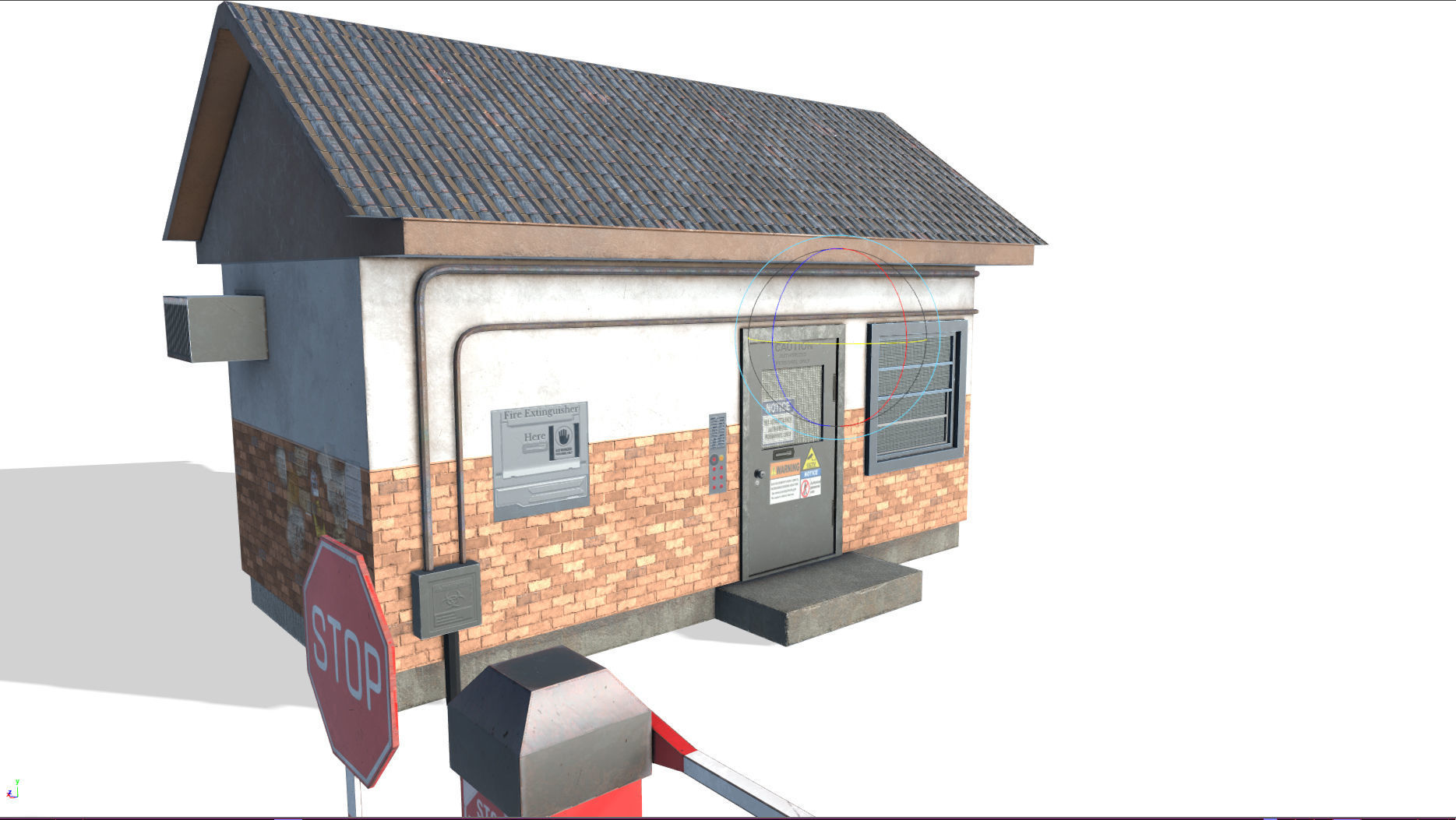 house Collection - PBR - low poly 3D model with sign _21