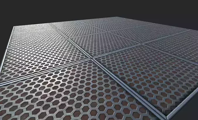 Sci-fi Metal Panel Hexagon - Textures Only