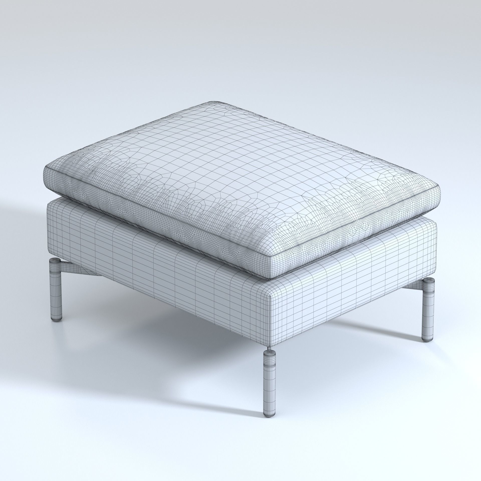 Bludot New Standard Leather Ottoman 3D model_2