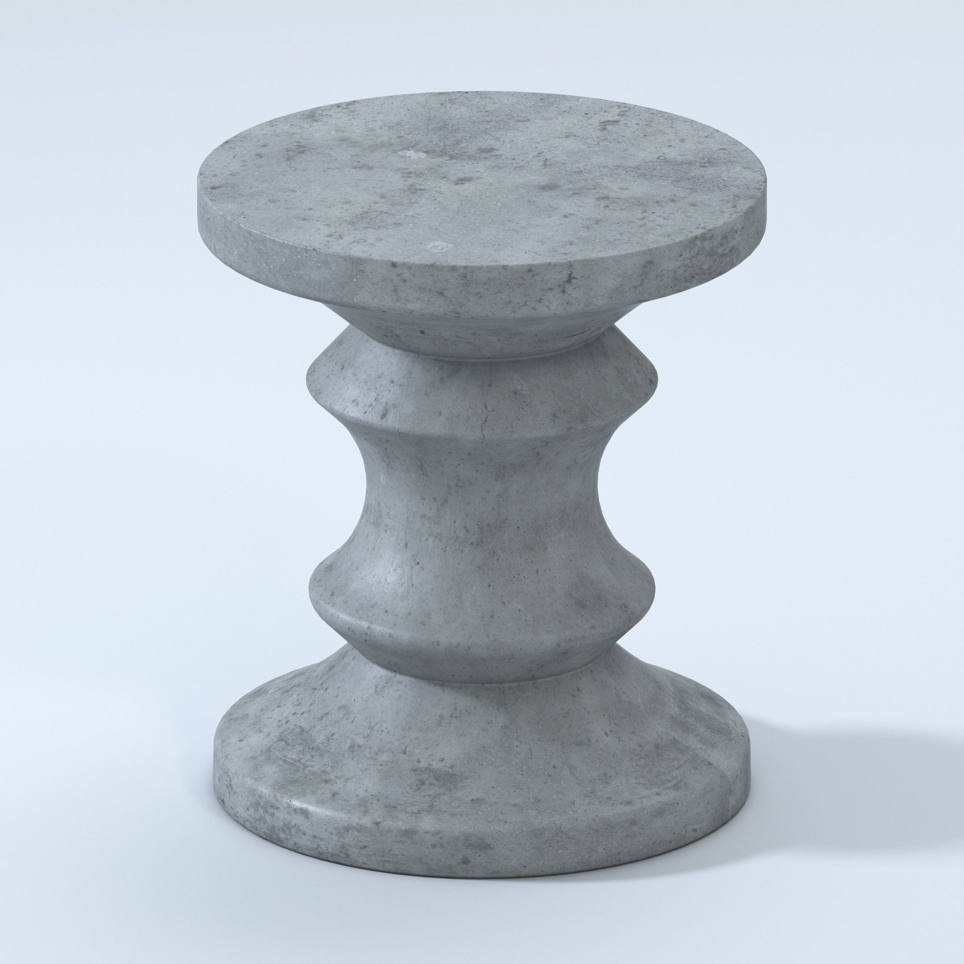 Blok Concrete Chess Stool Side Table Outdoor Accent 3D model_3