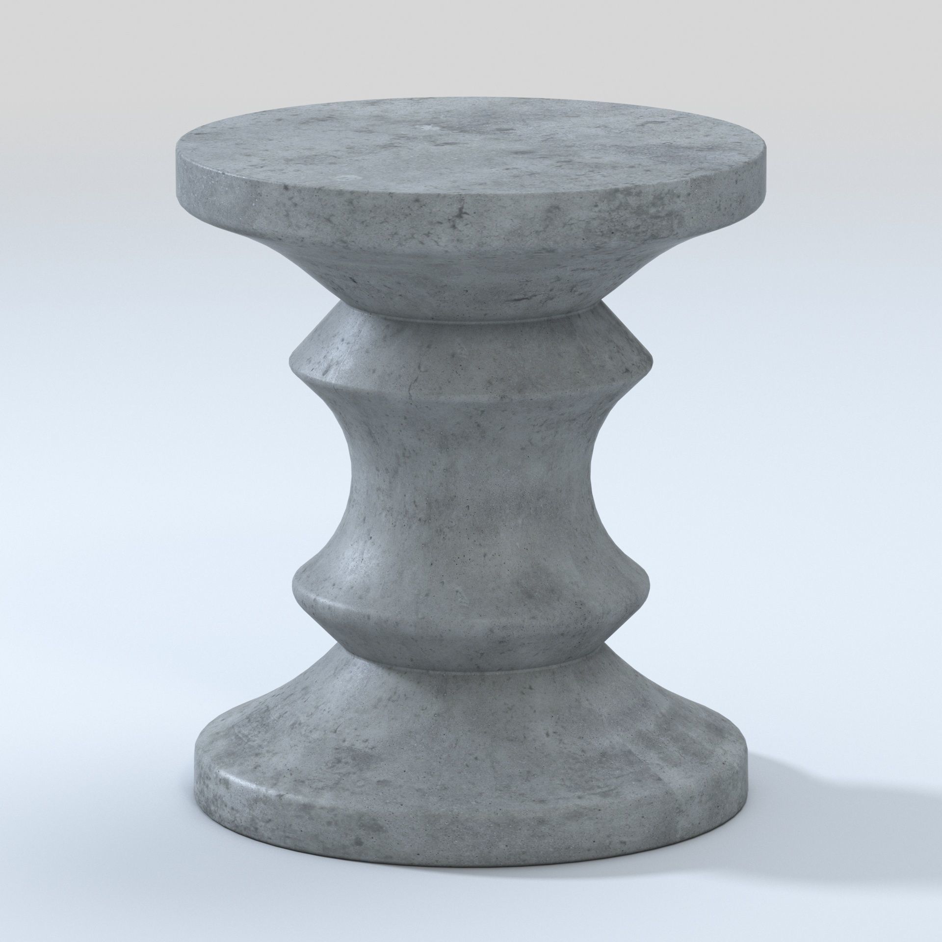 Blok Concrete Chess Stool Side Table Outdoor Accent 3D model_0