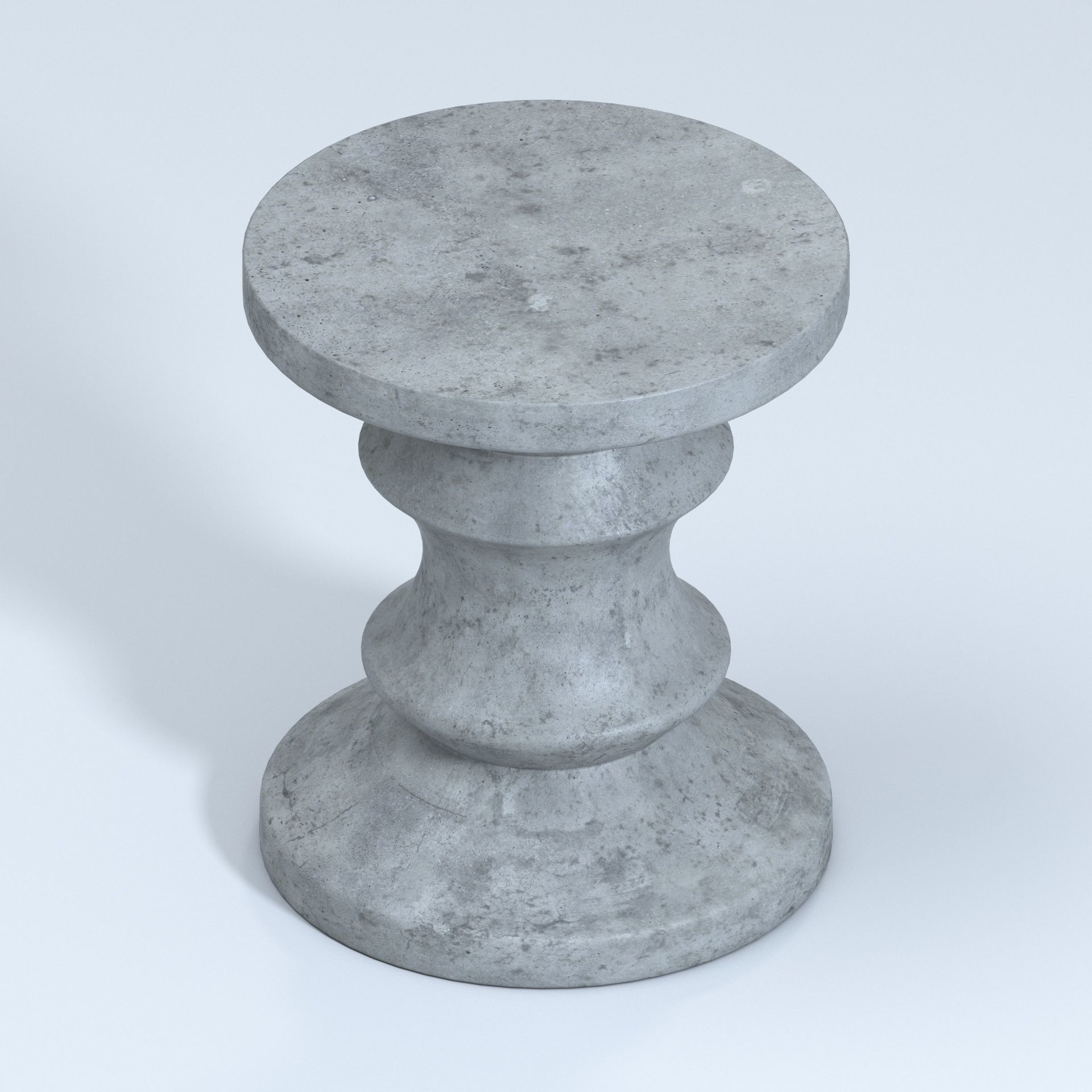 Blok Concrete Chess Stool Side Table Outdoor Accent 3D model_5