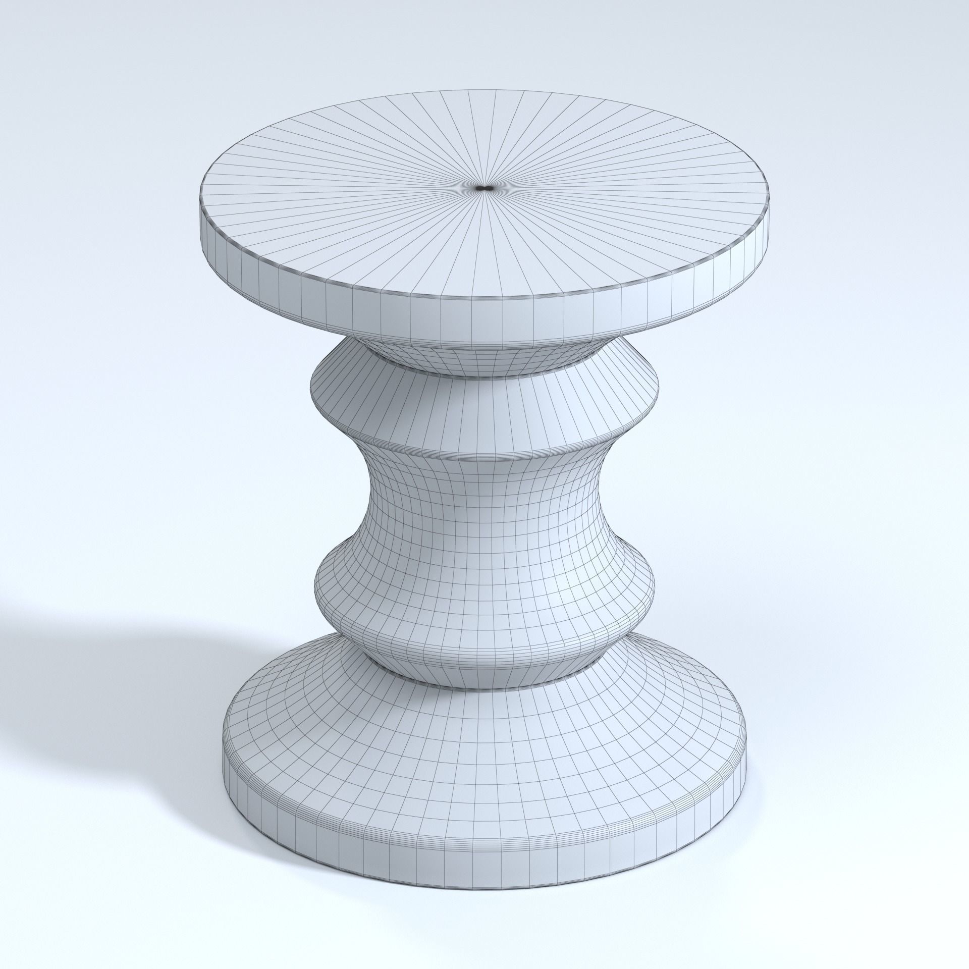 Blok Concrete Chess Stool Side Table Outdoor Accent 3D model_2