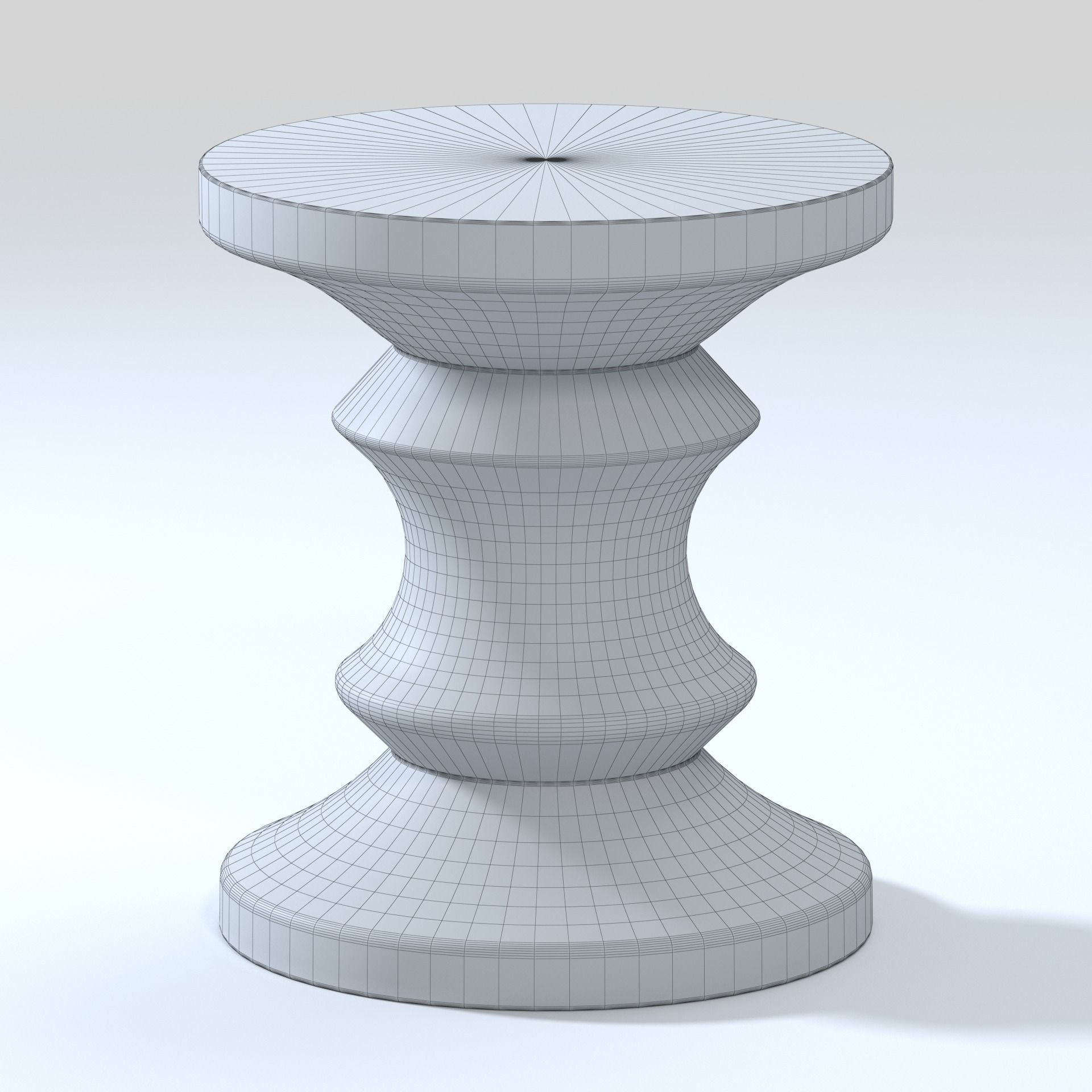 Blok Concrete Chess Stool Side Table Outdoor Accent 3D model_4
