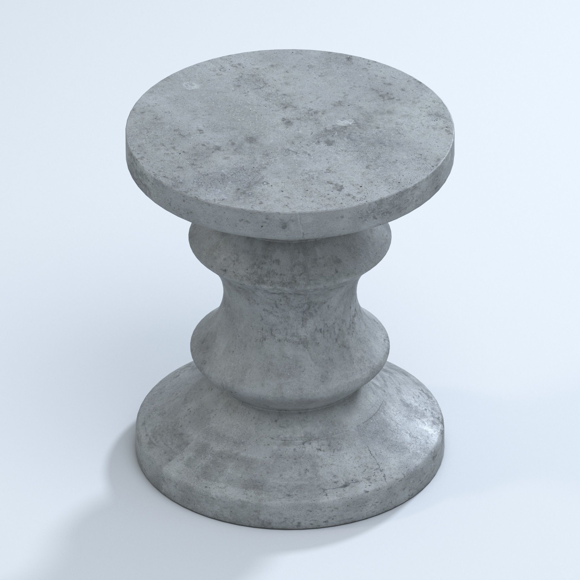 Blok Concrete Chess Stool Side Table Outdoor Accent 3D model_6