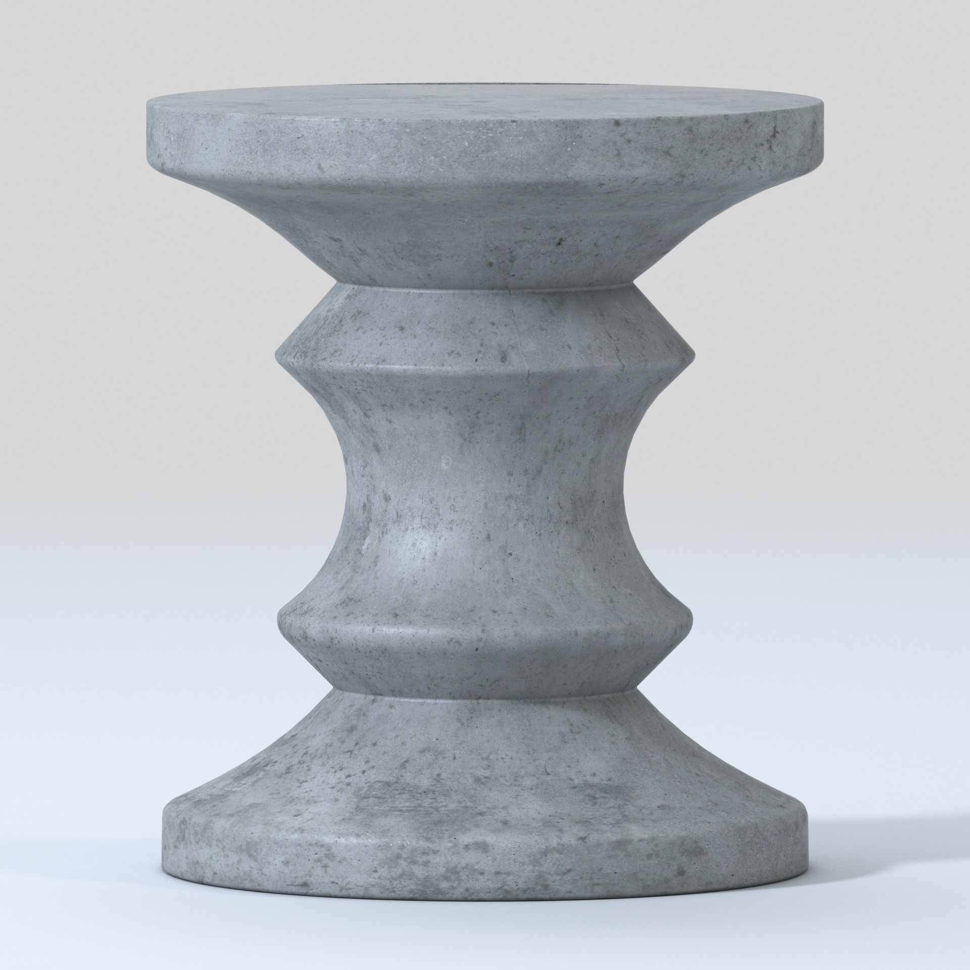 Blok Concrete Chess Stool Side Table Outdoor Accent 3D model_1