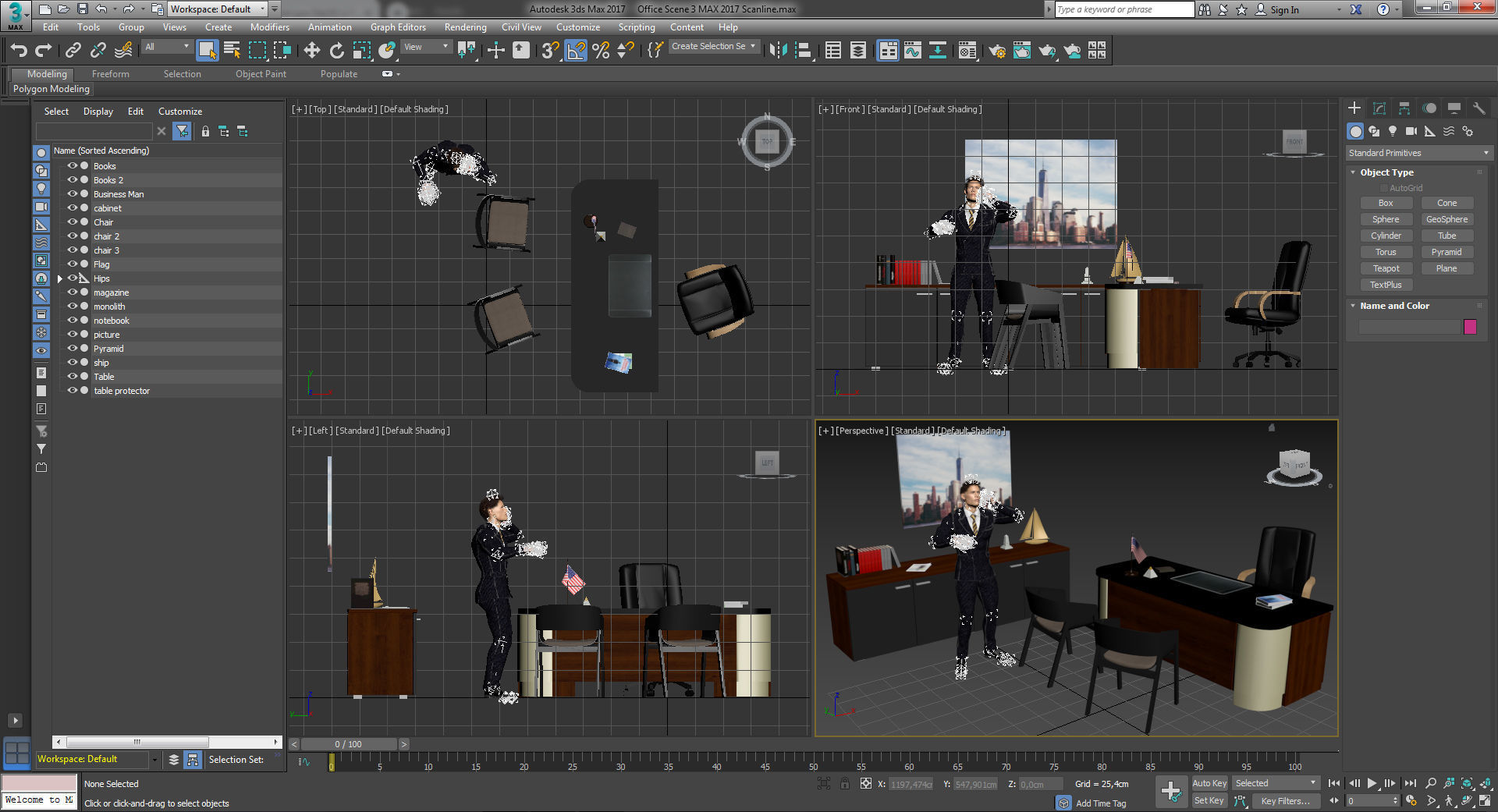 Office Scene 3 Low-poly 3D model_8