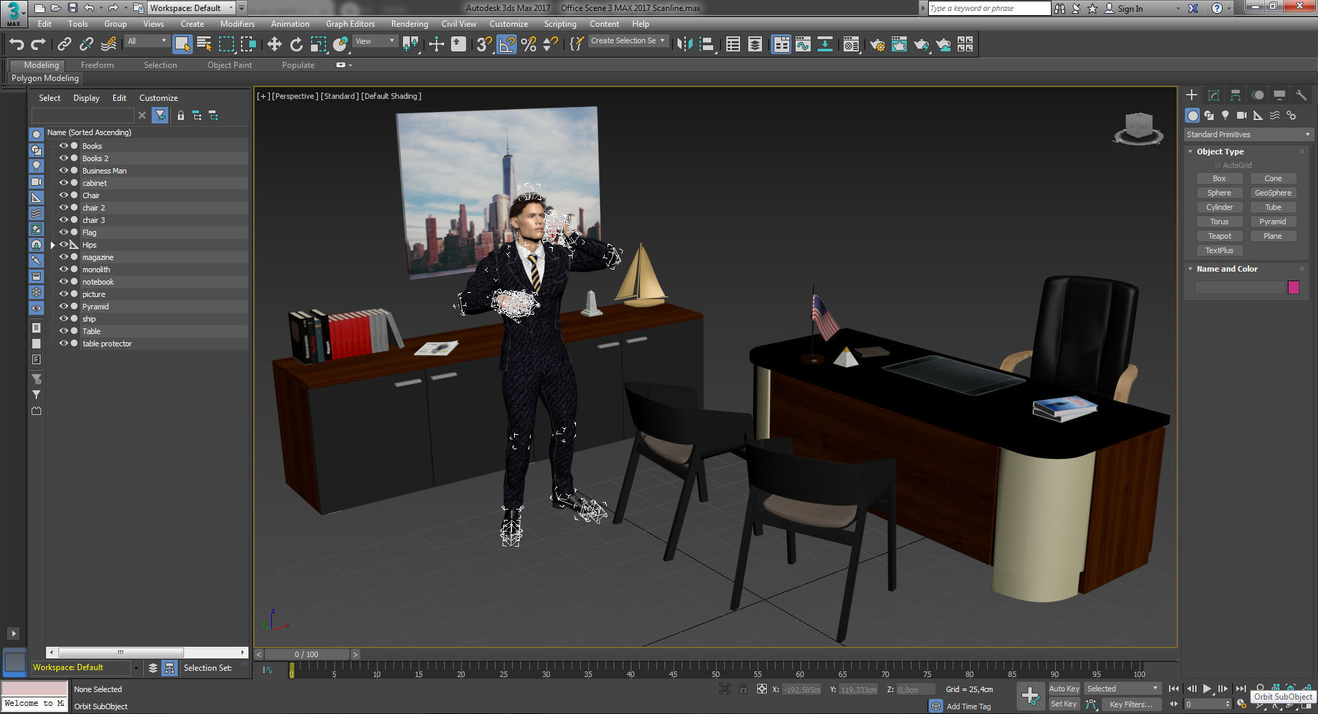 Office Scene 3 Low-poly 3D model_9