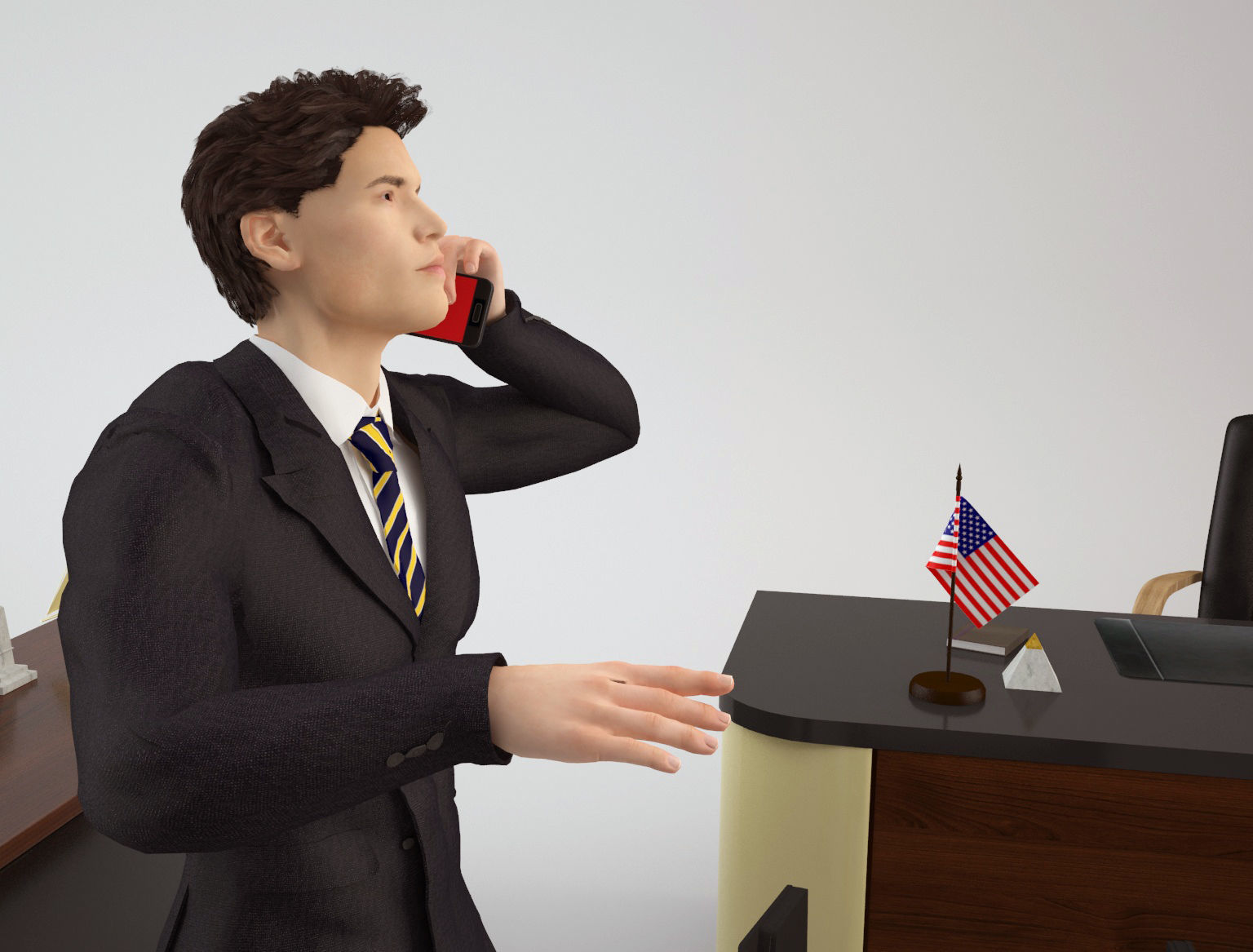 Office Scene 3 Low-poly 3D model_6