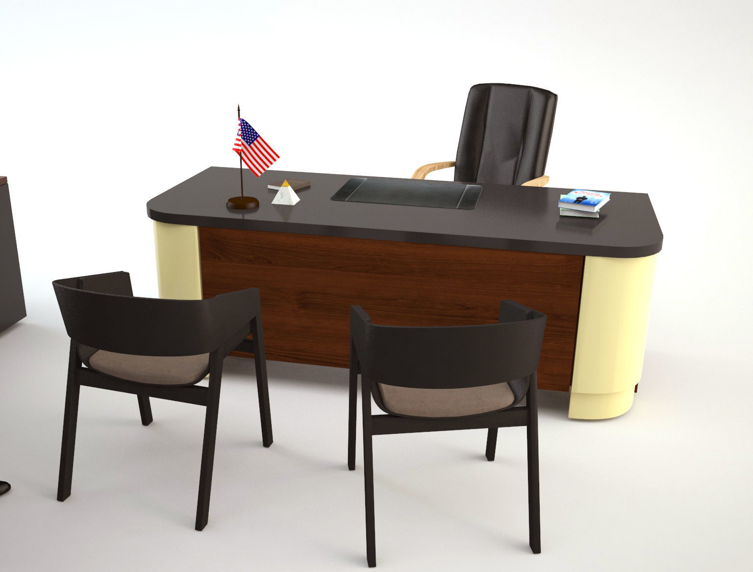 Office Scene 3 Low-poly 3D model_7