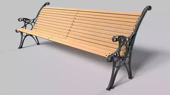 Park Bench Low-poly 3D model