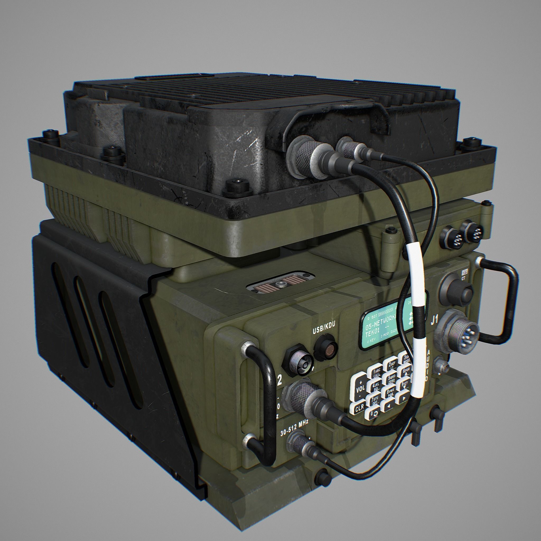 Army Radio Transceiver 3D model_4