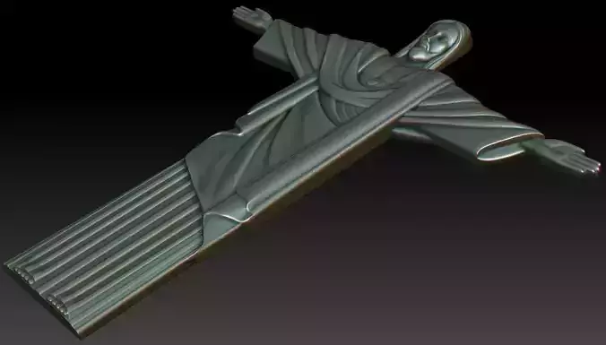3d model bas-relief of the statue of Christ in Rio