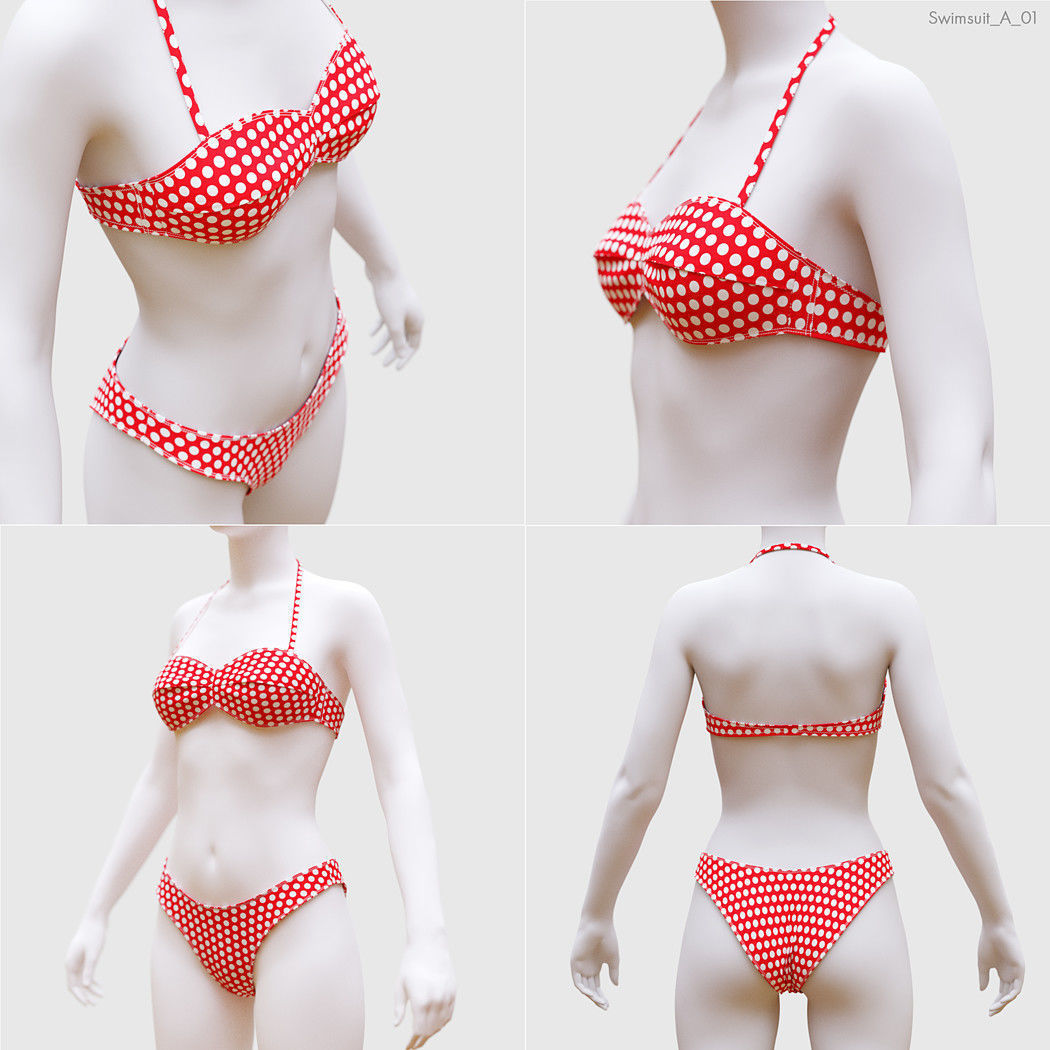 Swimsuits and Bikinis 3D model_1