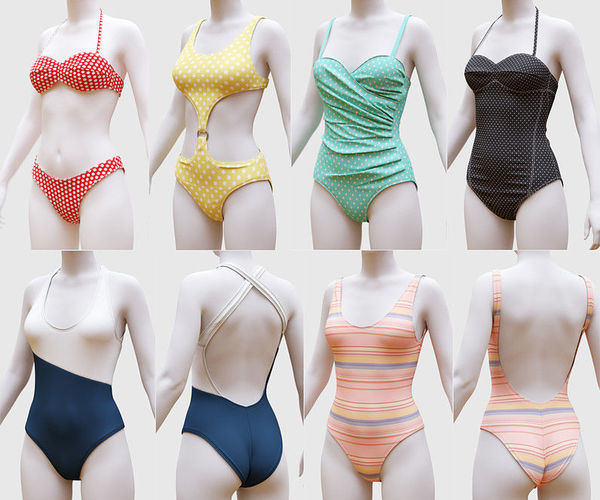 Swimsuits and Bikinis 3D model