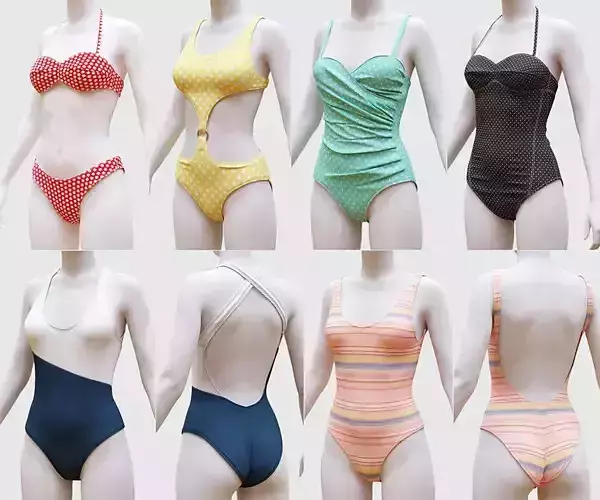 Swimsuits and Bikinis 3D model
