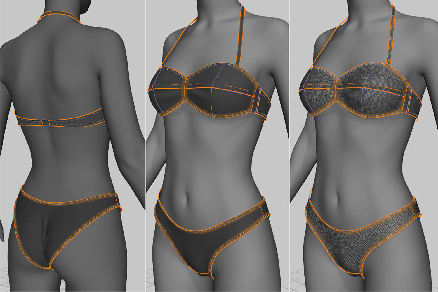 Swimsuits and Bikinis 3D model_2