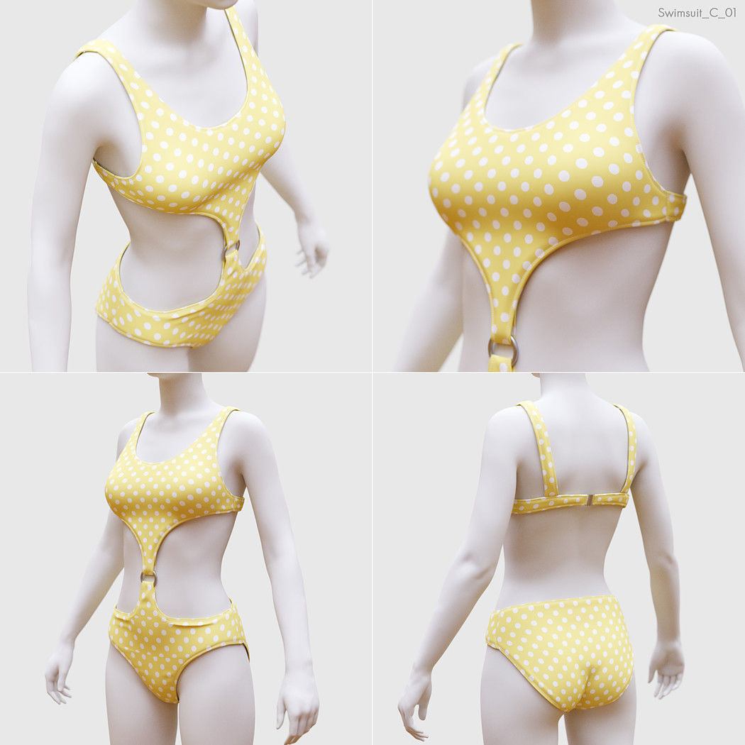 Swimsuits and Bikinis 3D model_5