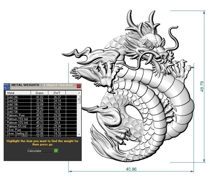dragon gold 3D print model_2