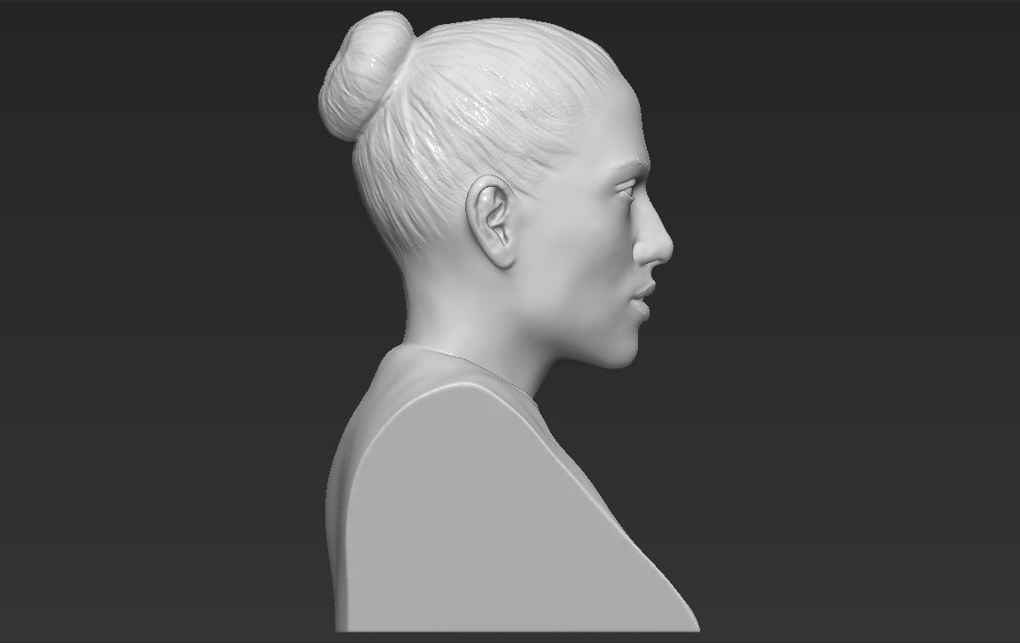 Jennifer Lopez bust 3D printing ready stl obj formats 3D print model_10