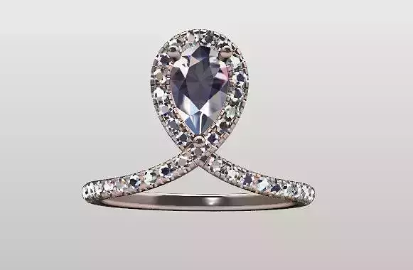 chevron ring Pear shape center