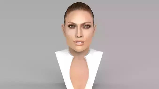 Jennifer Lopez bust ready for full color 3D printing 3D print model
