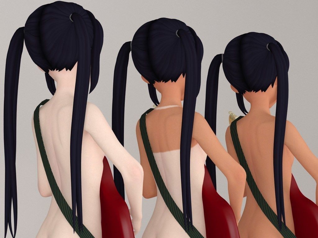 Azusa Nakano anime girl pose 01 3D model_7