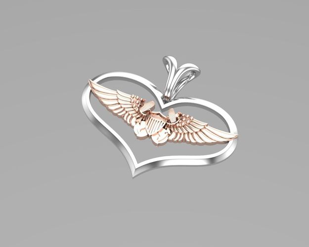 Heart Wings pendant 3D print model