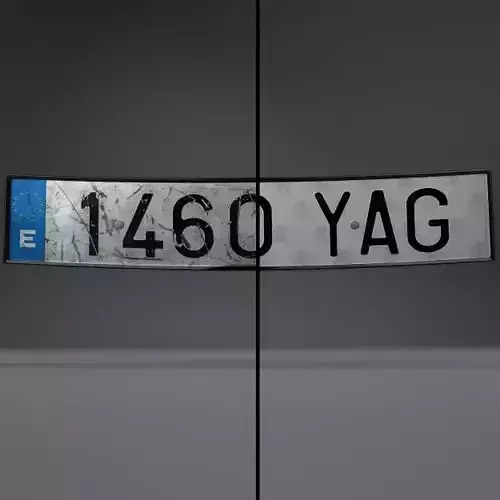 License plate 3D model