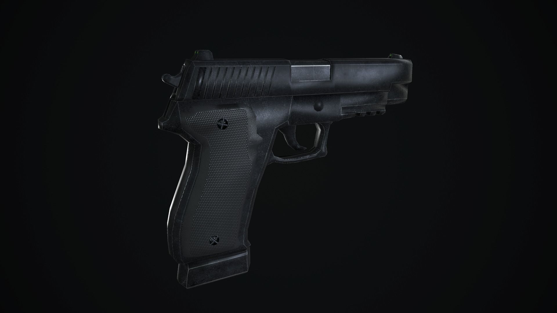Sig Sauer P226 Low-poly 3D Model pistol Low-poly 3D model_4