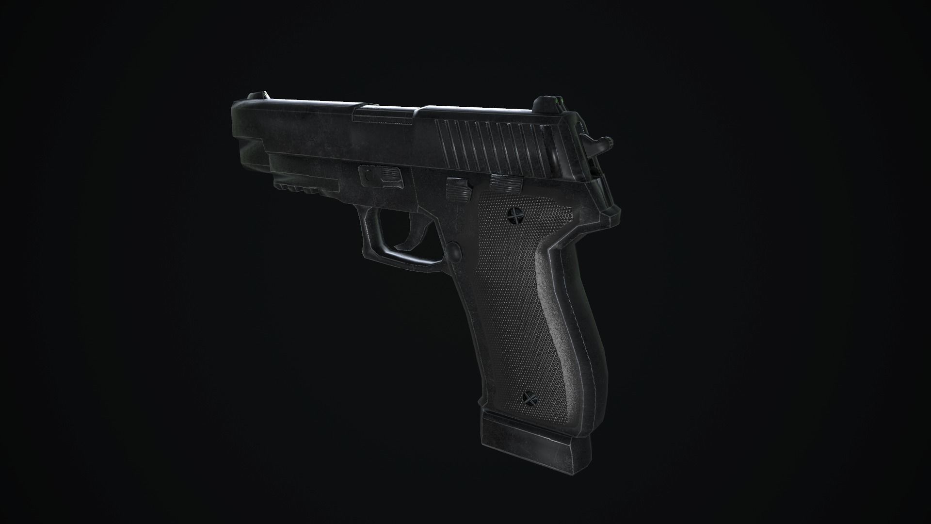 Sig Sauer P226 Low-poly 3D Model pistol Low-poly 3D model_2