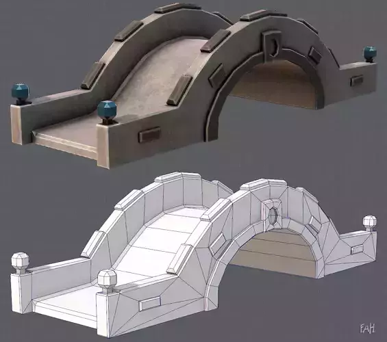 Bridge V02 Low-poly 3D model Bridge V02 Low-poly 3D model