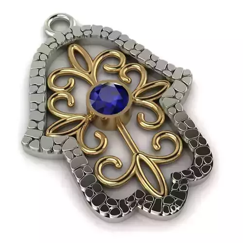 Hamsa Jewish pendant 3D print model