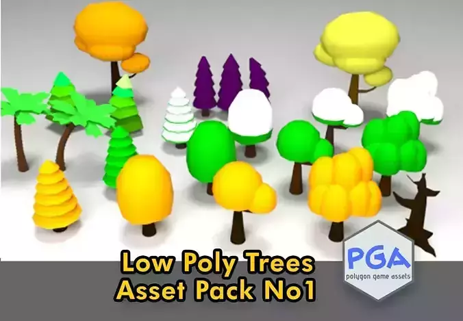 Low Poly Trees asset pack no