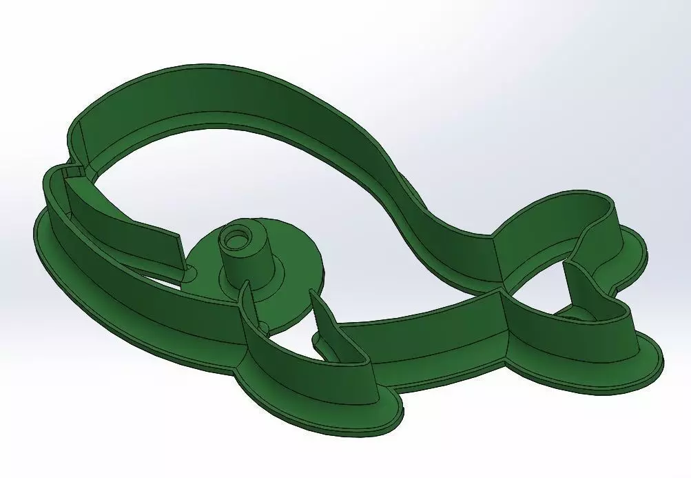 Happy whale cookie cutter 3D print model_0