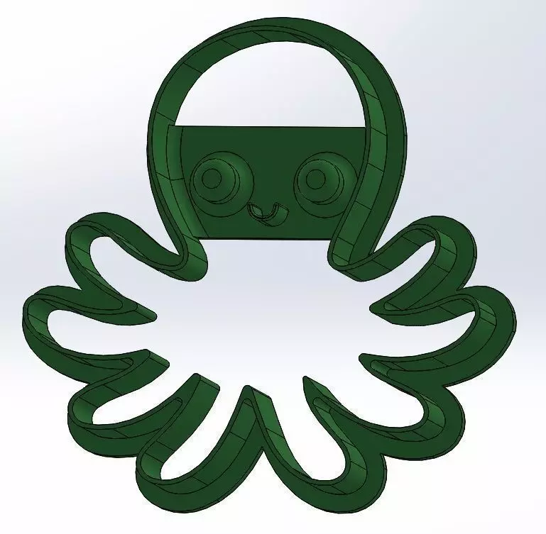 Friendly octopus cookie cutter 3D print model_0