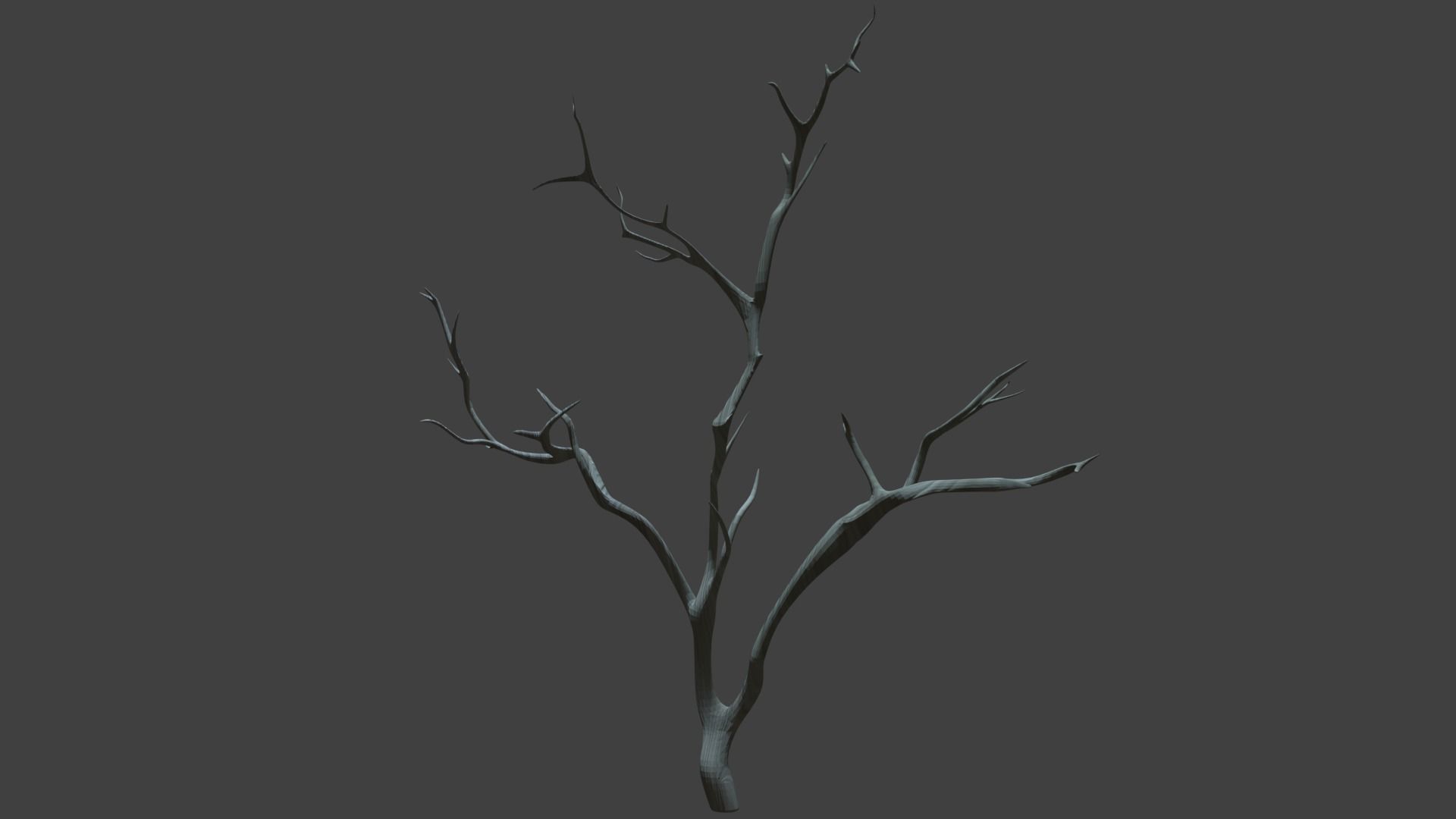 Branch tree Low-poly 3D model_1