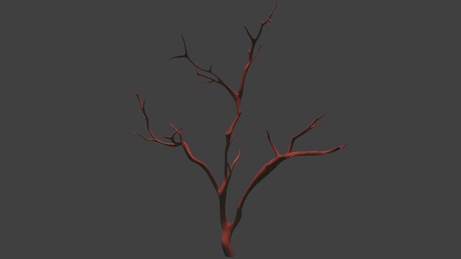 Branch tree Low-poly 3D model_2