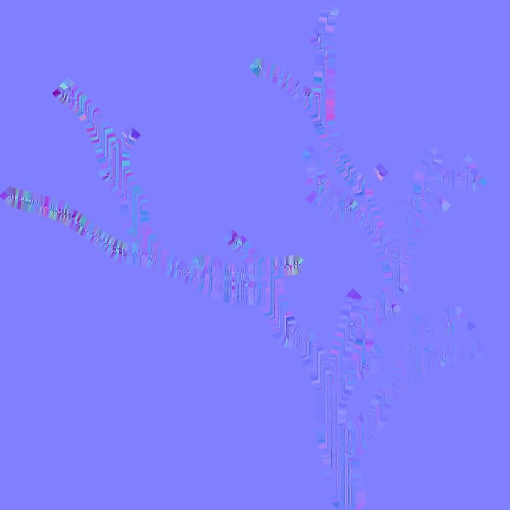 Branch tree Low-poly 3D model_5