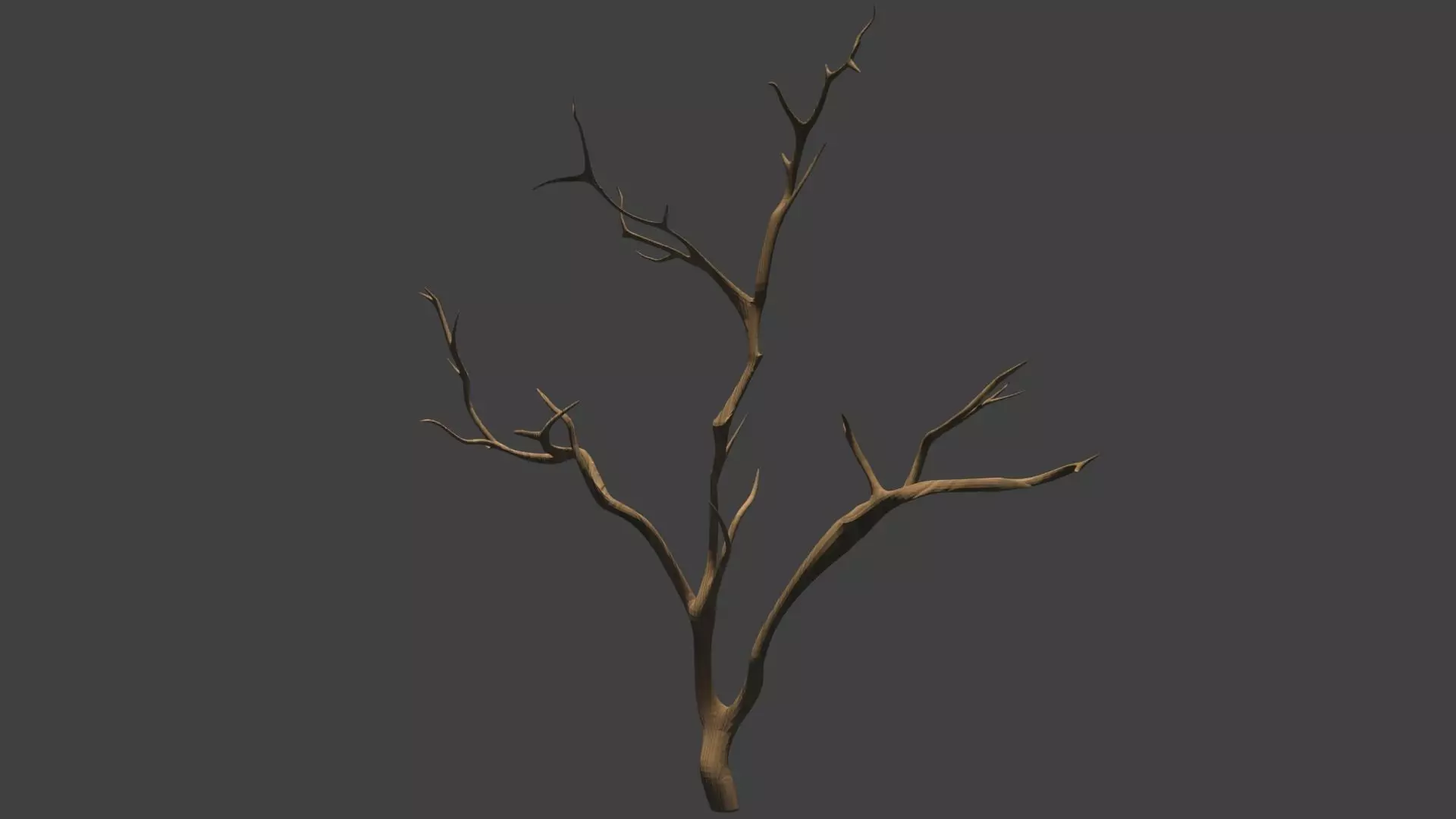 Branch tree Low-poly 3D model_0