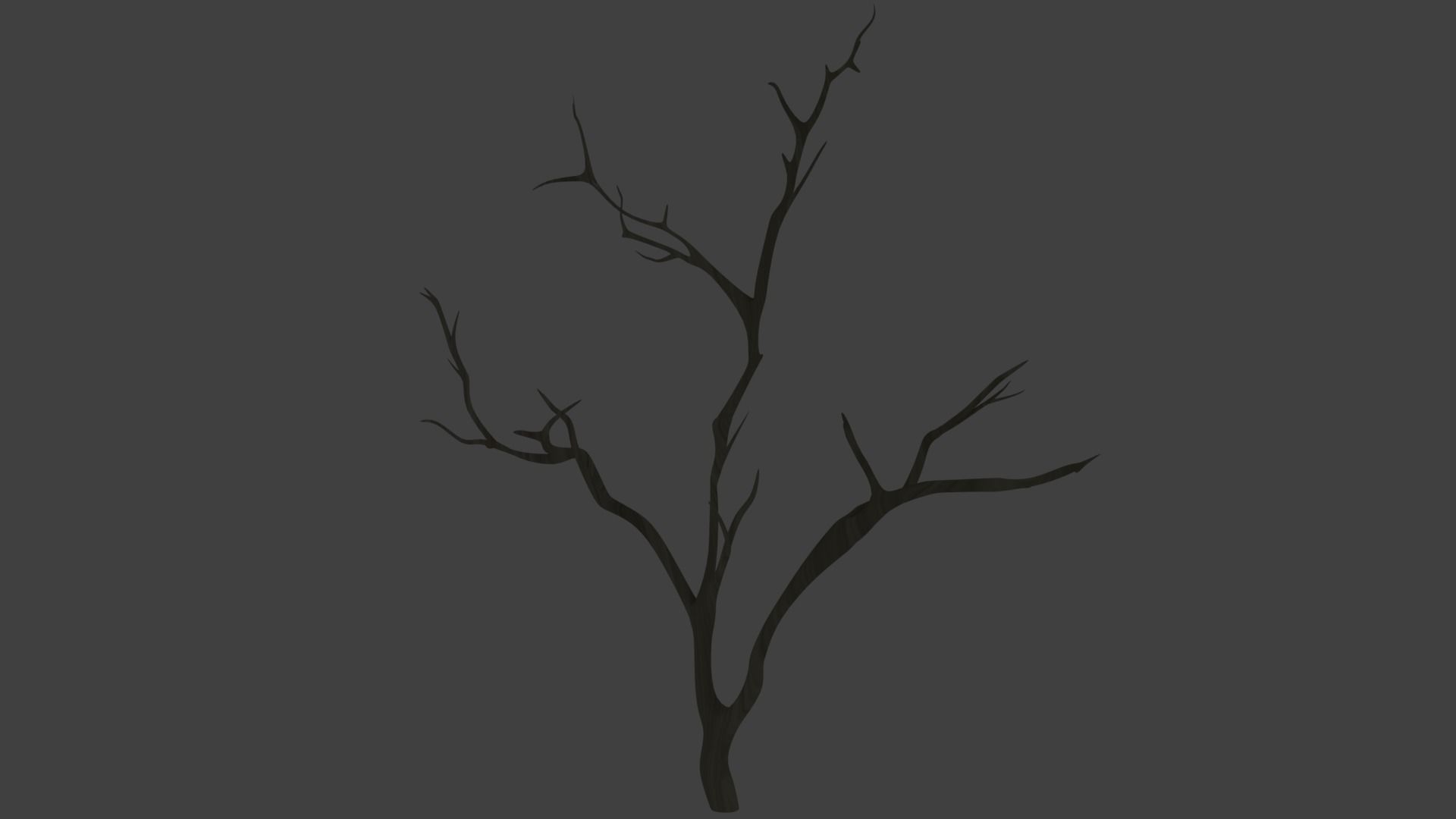 Branch tree Low-poly 3D model_3