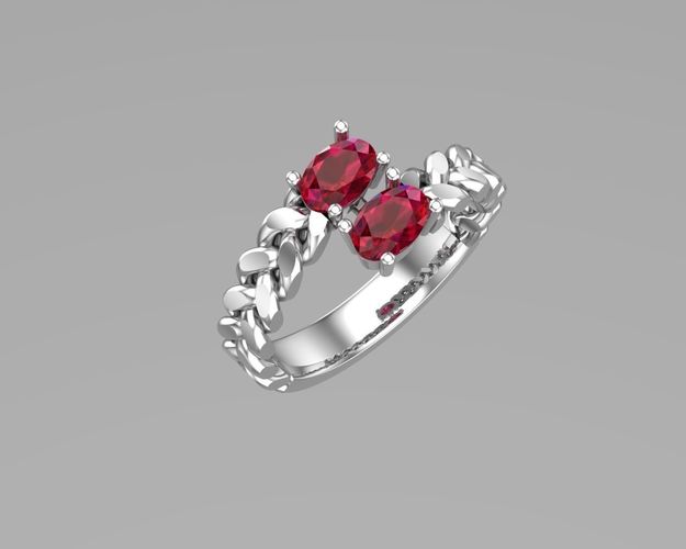Diamond oval rings NN056 3D print model