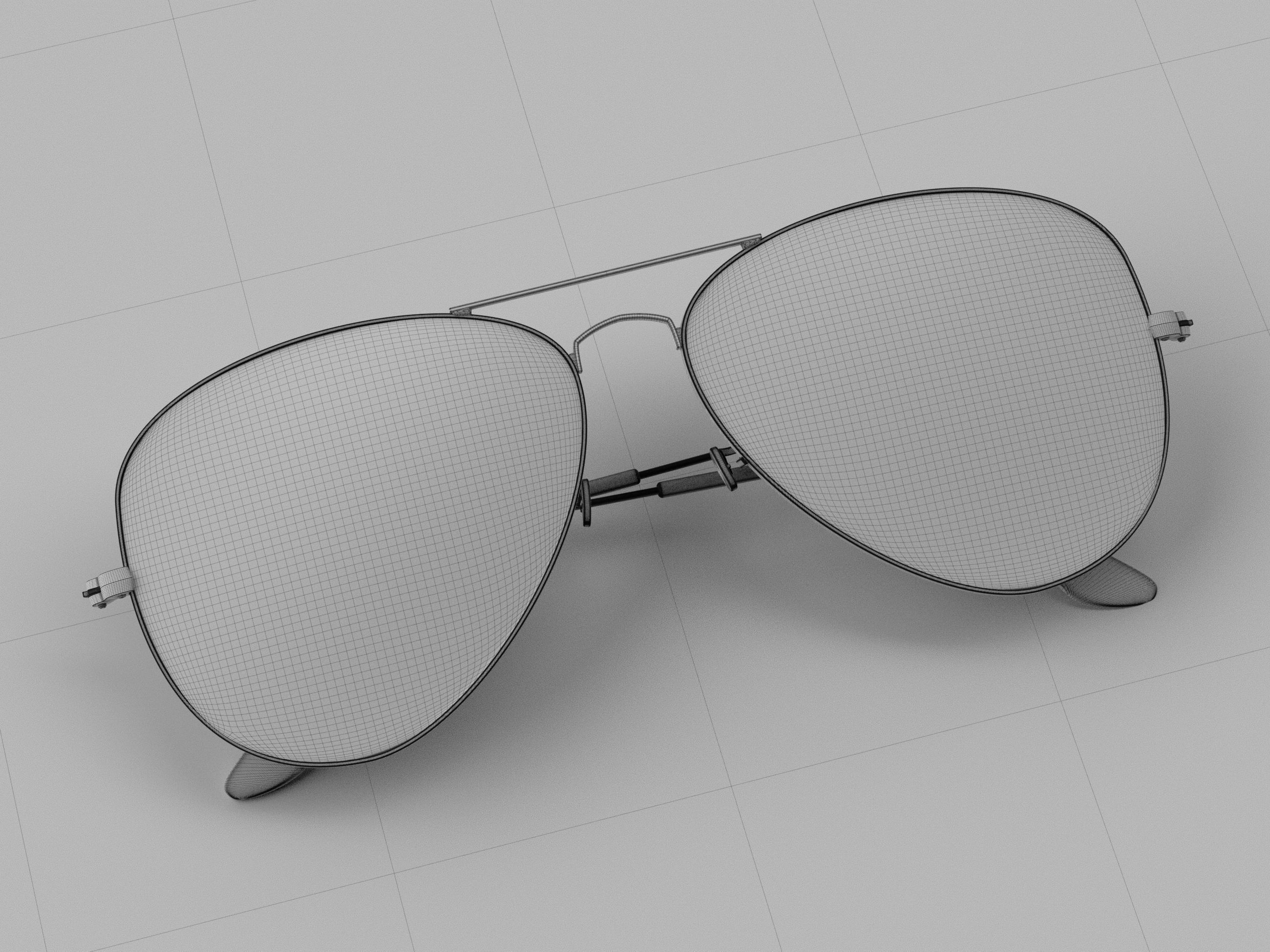 Ray-Ban Aviator sunglasses 3D model 3D model_15