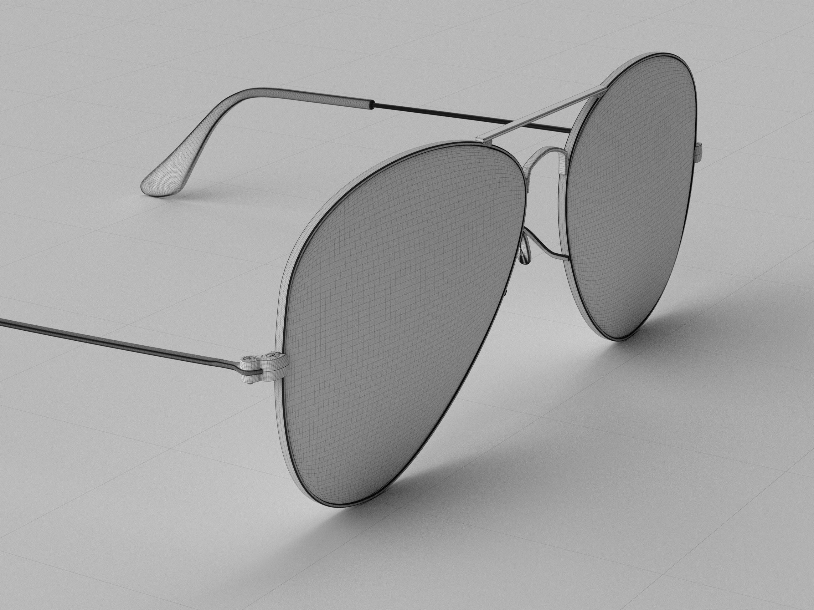 Ray-Ban Aviator sunglasses 3D model 3D model_14