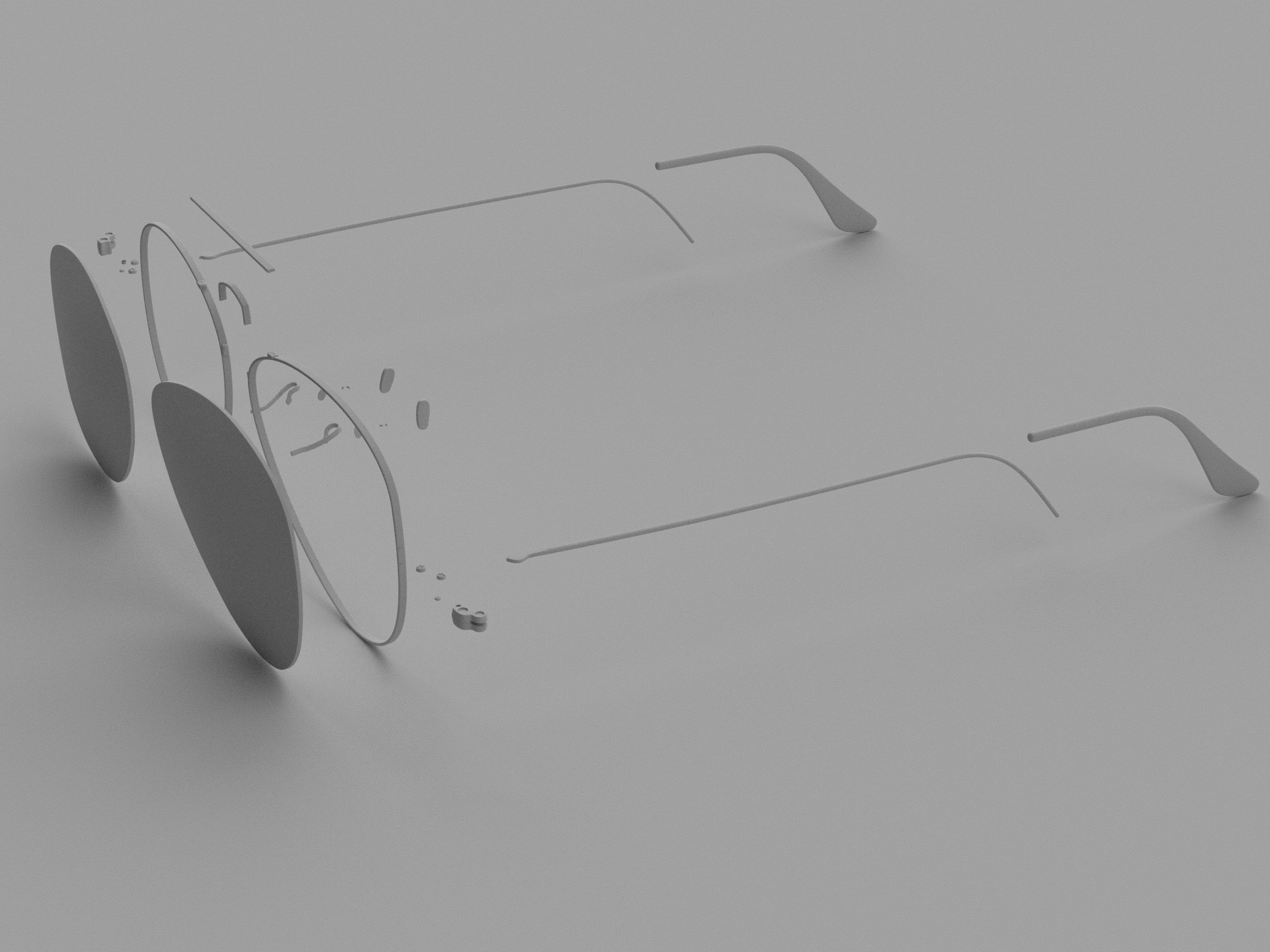 Ray-Ban Aviator sunglasses 3D model 3D model_11