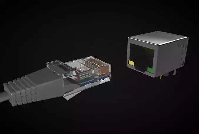  Connector RJ45  3D model